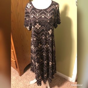 Lularoe Chocolate Brown and Beige Carly